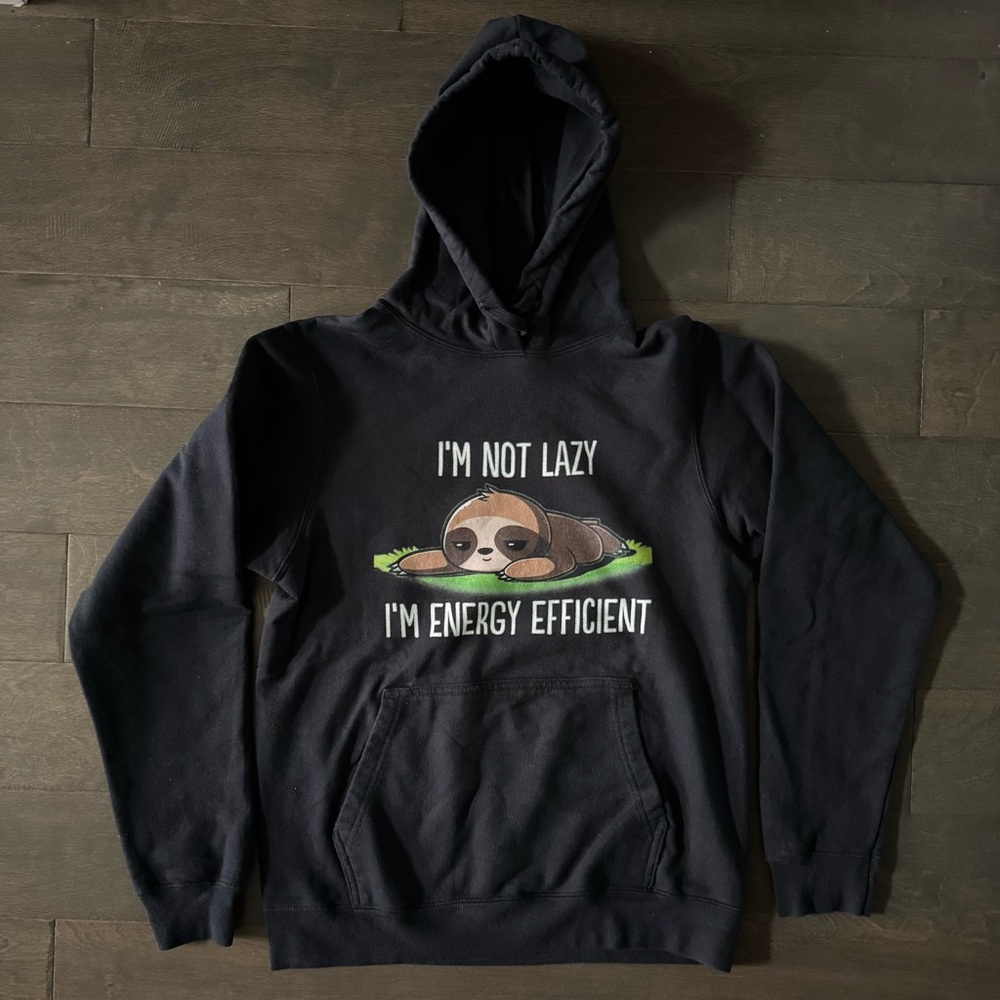 Black Hoodie with Sloth Design